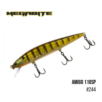 Воблер Megabite  Amigo 110 SP 110mm 14.3g до 1m 244