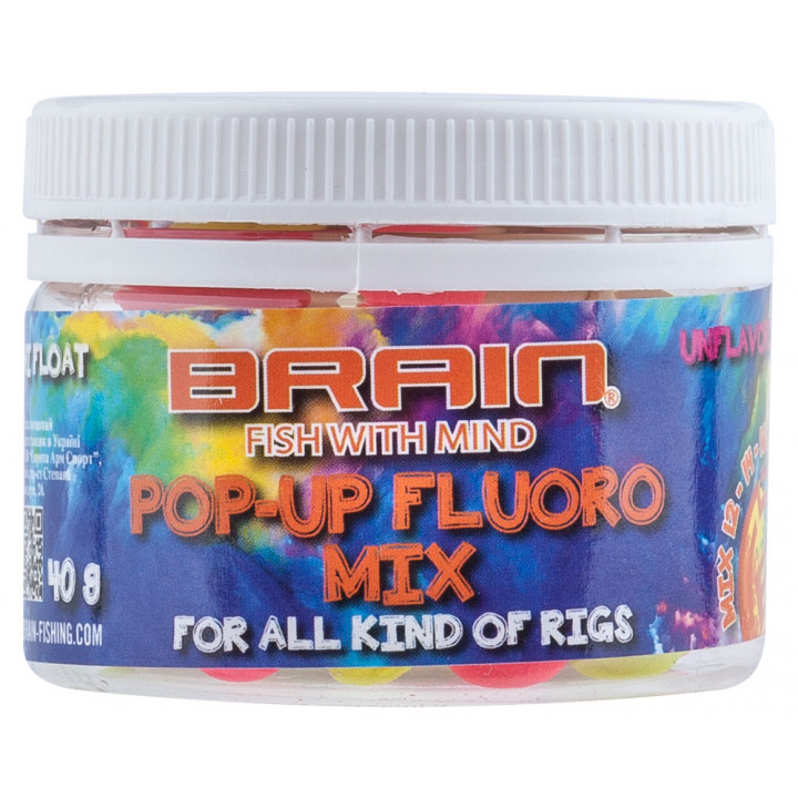 Бойлы Brain Pop-Up Fluo Mix 40g, unflavoured, mix 12-14-16 mm