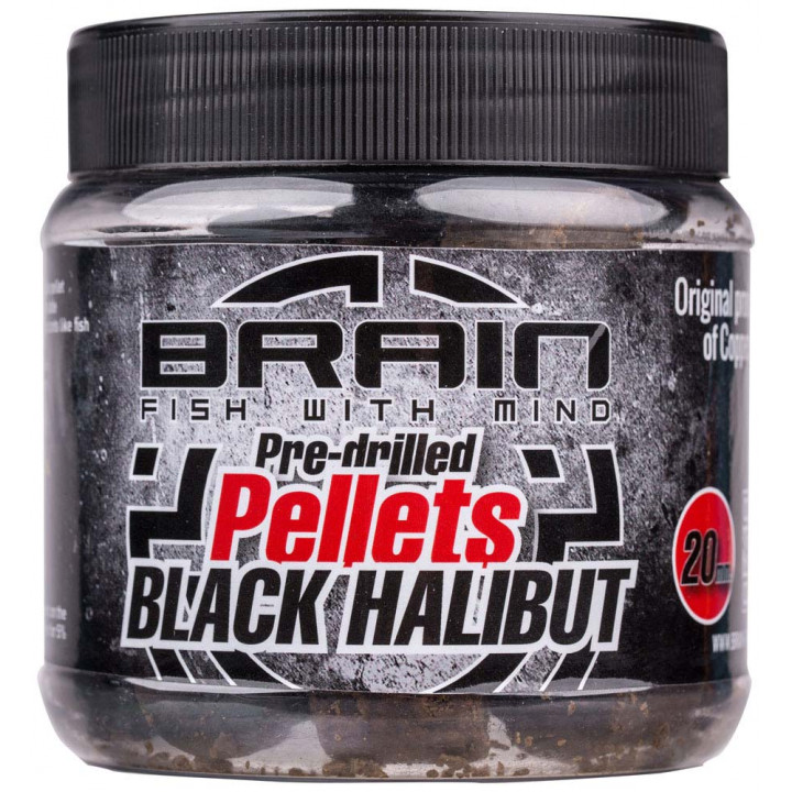 Пеллетс Brain Black Halibut Pre drilled 20mm 250g