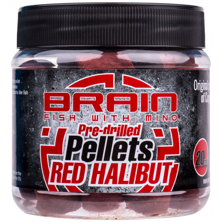 Пеллетс Brain Red Halibut Pre drilled 20mm 250g