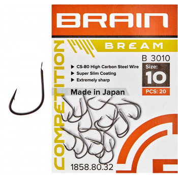 Гачок Brain Bream B3010 #10 (20 шт/уп) ц:black nickel