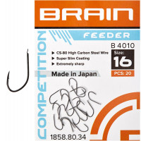 Крючок Brain Feeder B4010 #16 (20 шт/уп) ц:black nickel