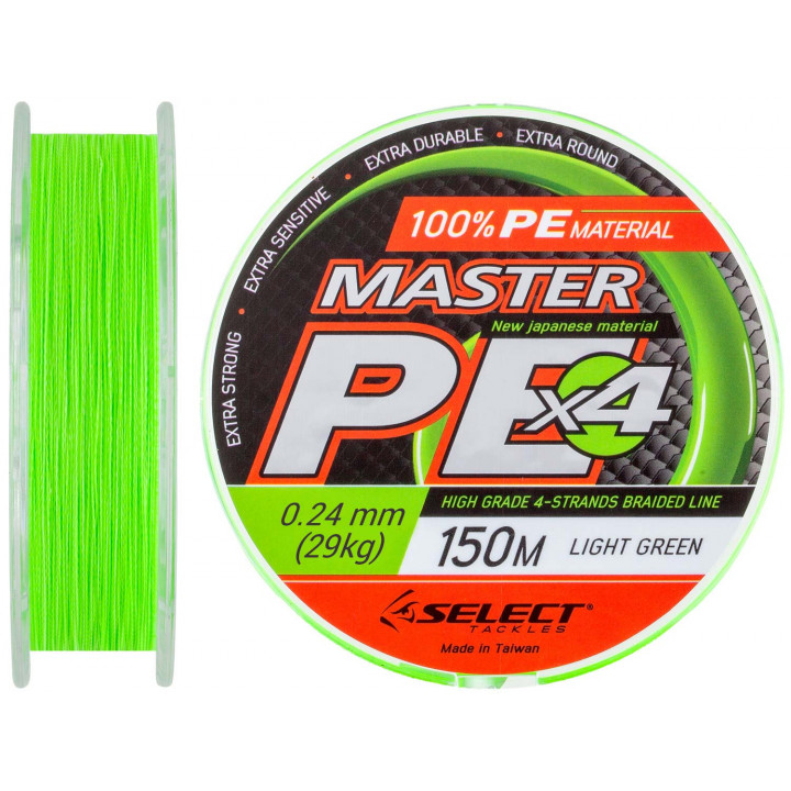 Шнур Select Master PE 150m (салат.) 0.24мм 29кг