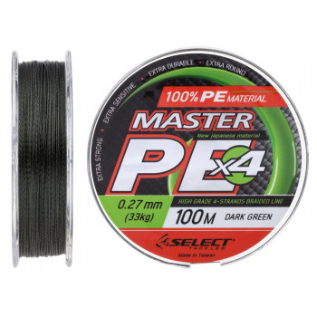 Шнур Select Master PE 100m 0.27мм 33кг темно-зел.