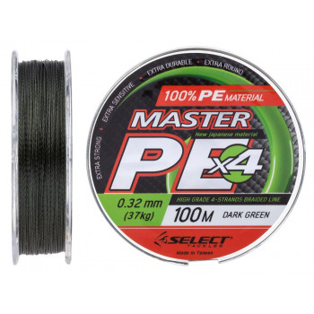 Шнур Select Master PE 100m 0.32мм 37кг темно-зел.
