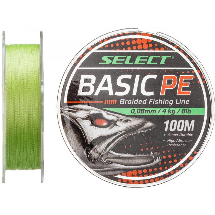 Шнур Select Basic PE 100m (салат.) 0.08mm 8LB/4kg