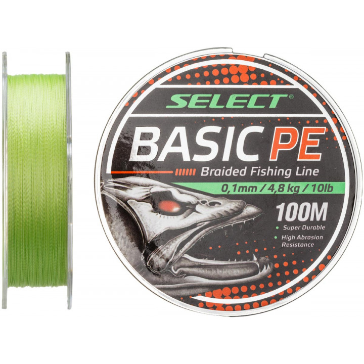 Шнур Select Basic PE 100m (салат.) 0.10mm 10LB/4.8kg