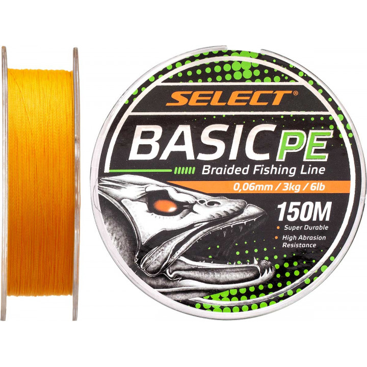 Шнур Select Basic PE 150m (оранж.) 0.06mm 6LB/3kg