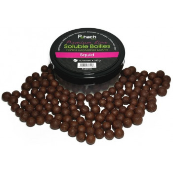 Пилячі насадочні бойли Puhach Baits Premium Soluble Boilies 12/14mm - Squid (Кальмар)