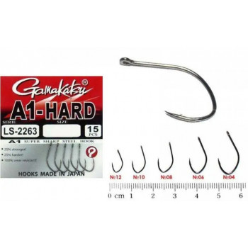 Крючок GAMAKATSU A1 LS-2263 NSB RING EYE №04  15шт