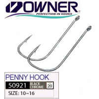 Крючок Owner 50921 Penny Hook №8 Black Chrome 10шт