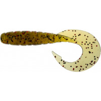 Силикон FishUp Mighty Grub 3.5" 7шт #045 Green Pumpkin/Red & Black