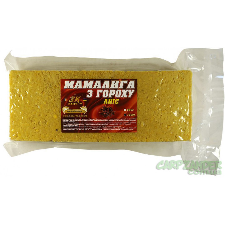 Прикормка 3Kbaits Мамалыга Гороховая 1kg  Anason Анис