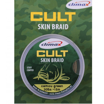 Поводковый материал в мат. оплетке Climax Cult Skin Braid 15m Brown Mat Finish