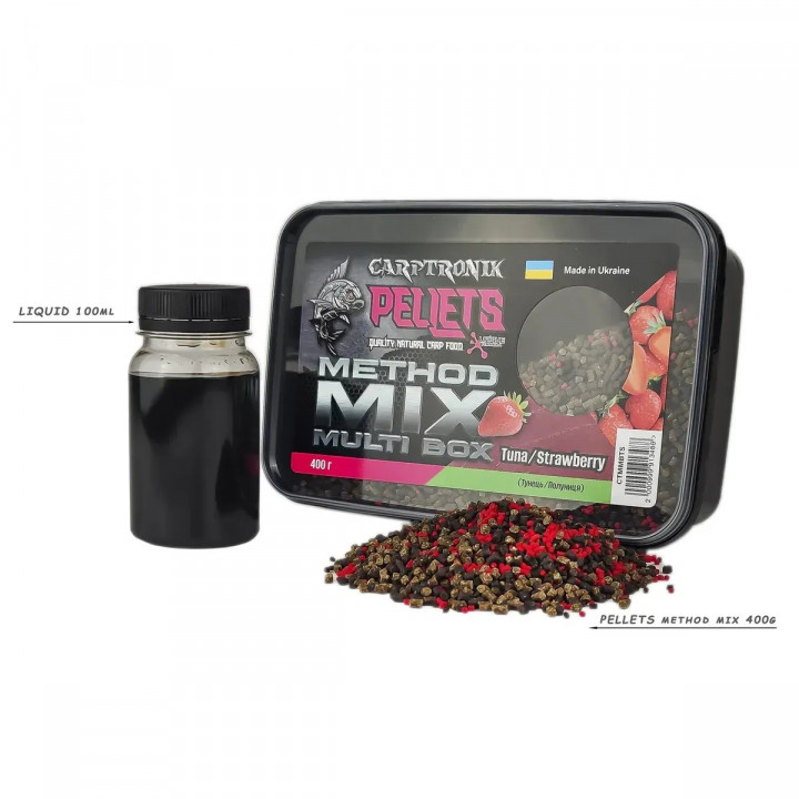 Метод Мікс + Ліквід Carptronik Multi Box Tuna/Strawberry (Тунець/Полуниця) 400g