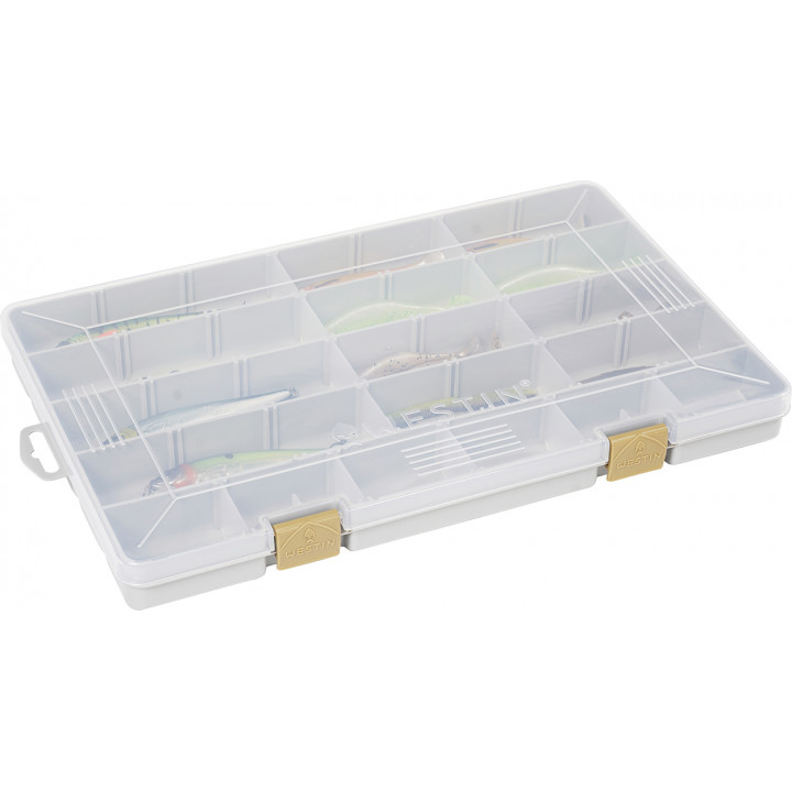 Коробка Westin W3 Tackle Box 35.5x22.5x3.5cm Grey/Clear