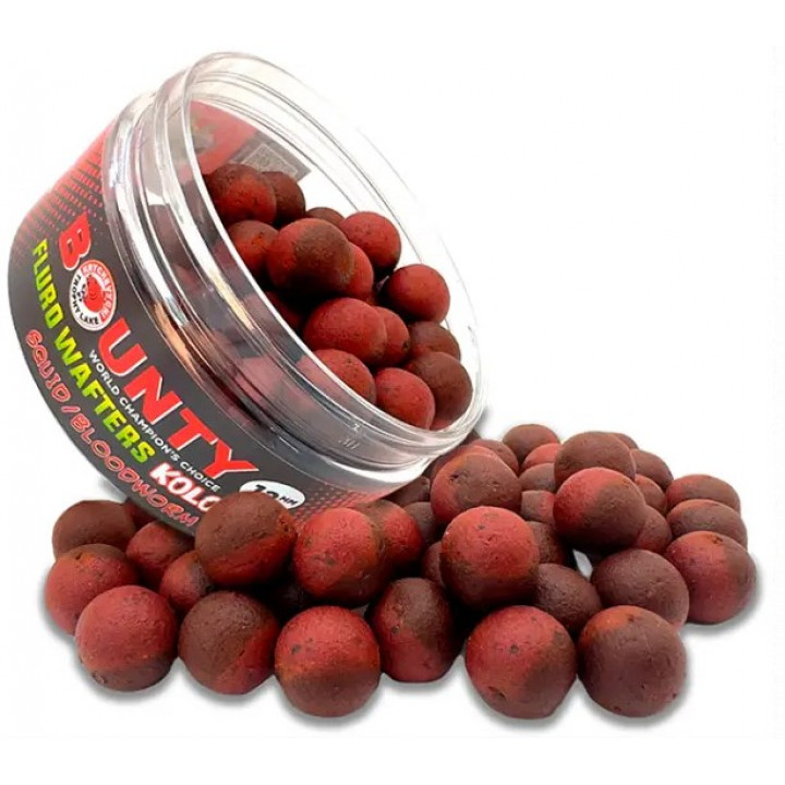 Бойлы BOUNTY FLURO-вафтерс KOLOBOK SQUID / BLOODWORM 10mm