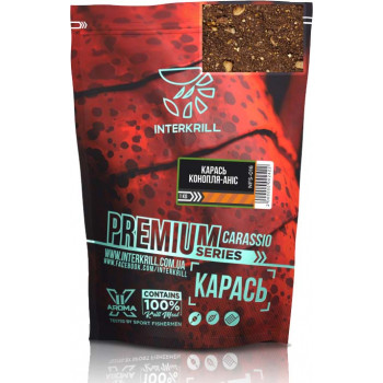 Прикормка INTERKRILL Premium Карась-Конопля-Анис 1kg