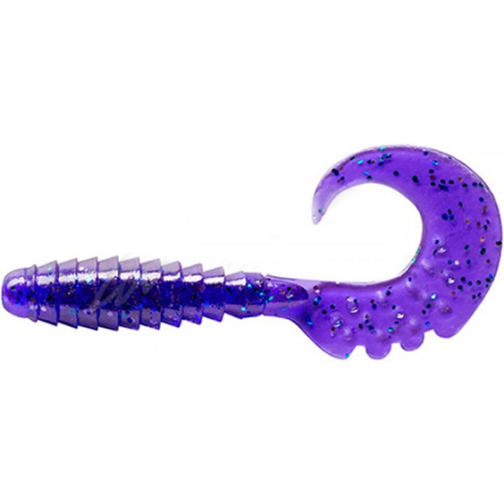 Силикон FishUp Fancy Grub 2.5" 10шт #060 Dark Violet/Peacock & Silver