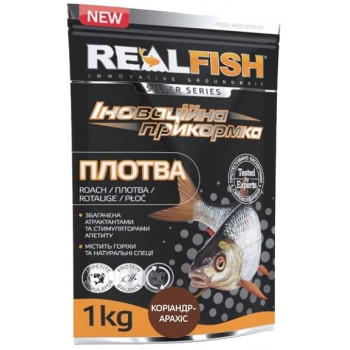 Прикормка Real Fish Плотва 1kg Кориандр-Арахис