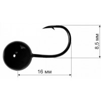 Мормышка DS хром черный Карп Classic #6 (3шт/уп)  1.2g