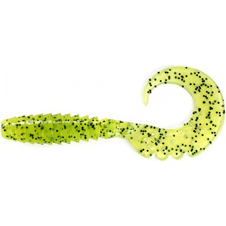 Силикон FishUp Fancy Grub 2.5" 10шт #055 Chartreuse Black