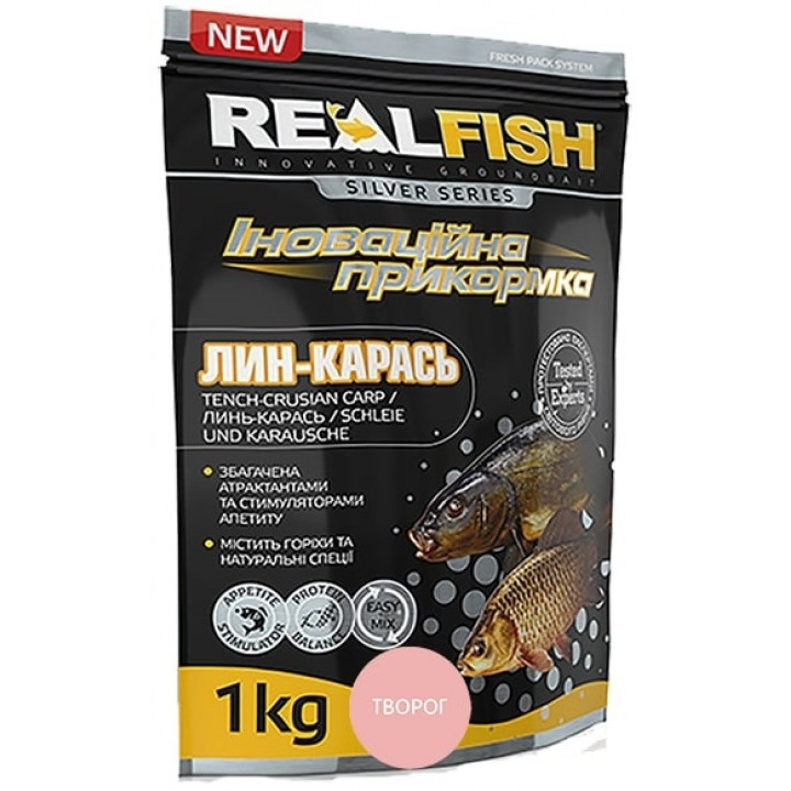 Прикормка Real Fish Линь-Карась "Творог" 1kg