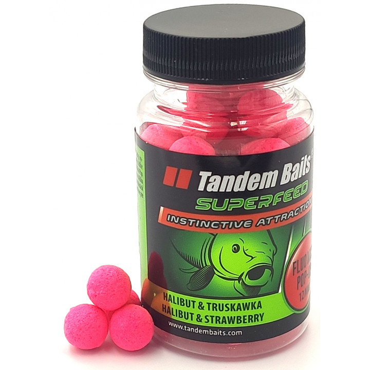 Бойли Tandem Baits SF Fluo Mini Pop-Up Boilies 12mm 30g 2021 Halibut & Strawberry