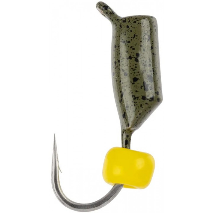 Мормышка вольфрамовая Viking Fishing Rigabik+bead 0.62g 2.5mm Olive+Y (1шт)