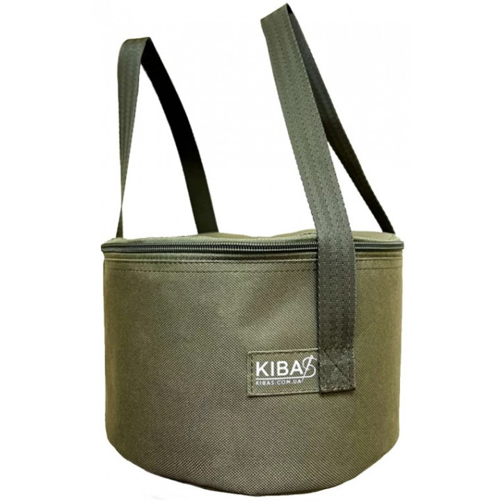 Ведро для прикормки Kibas с крышкой, цвет хакиі 26cm