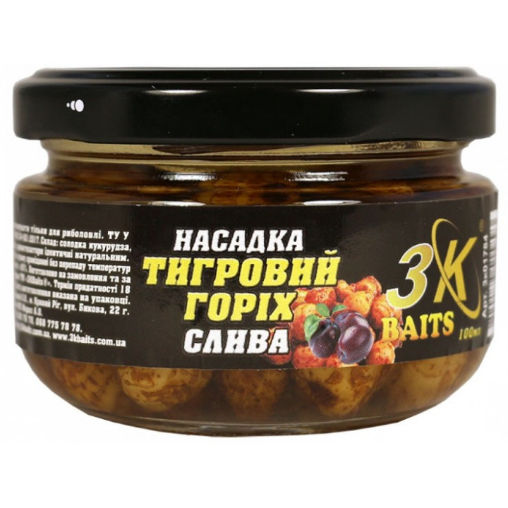 Насадка 3KBaits "Тигровый орех" Premium Слива 100ml