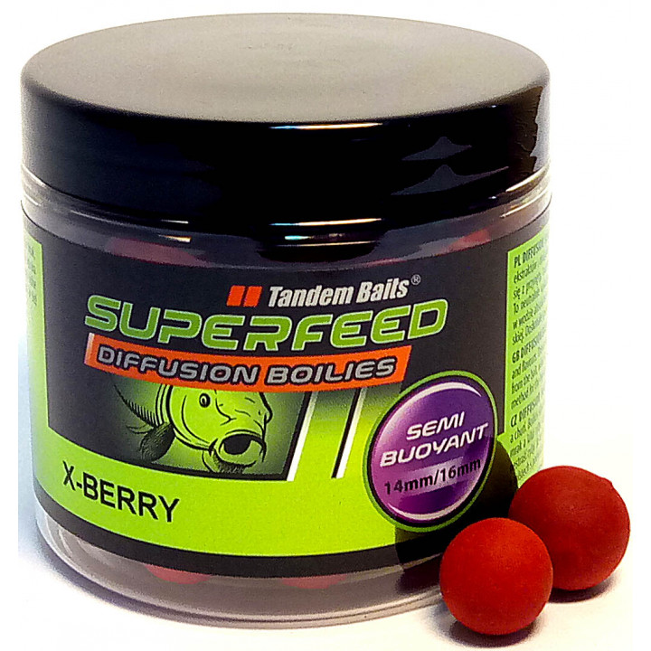 Бойли Tandem Baits Super Feed Diffusion Boilies 14mm/16mm Mix 90g X-Berry