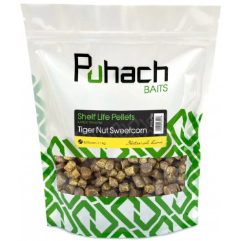 Варёные гранулы Puhach Baits Natural Line Shelf Life Pellets 1 kg - Tiger Nut Sweetcorn 4.5/6mm (Тигровый орех + сладкая кукуруза)