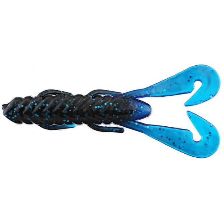 Силикон Gambler Burner Craw 4" 7шт. 100mm 9g Black Blue Glitter Blue Tail