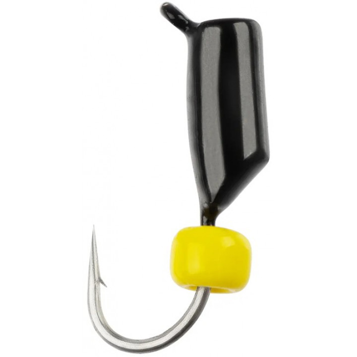 Мормышка вольфрамовая Viking Fishing Rigabik+bead 0.35g 2mm Black+Y (1шт)