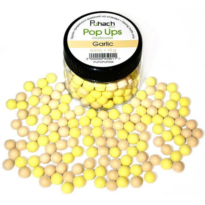 Бойлы Puhach Baits Pop Ups 6mm Multicolor - Garlic (Чеснок)