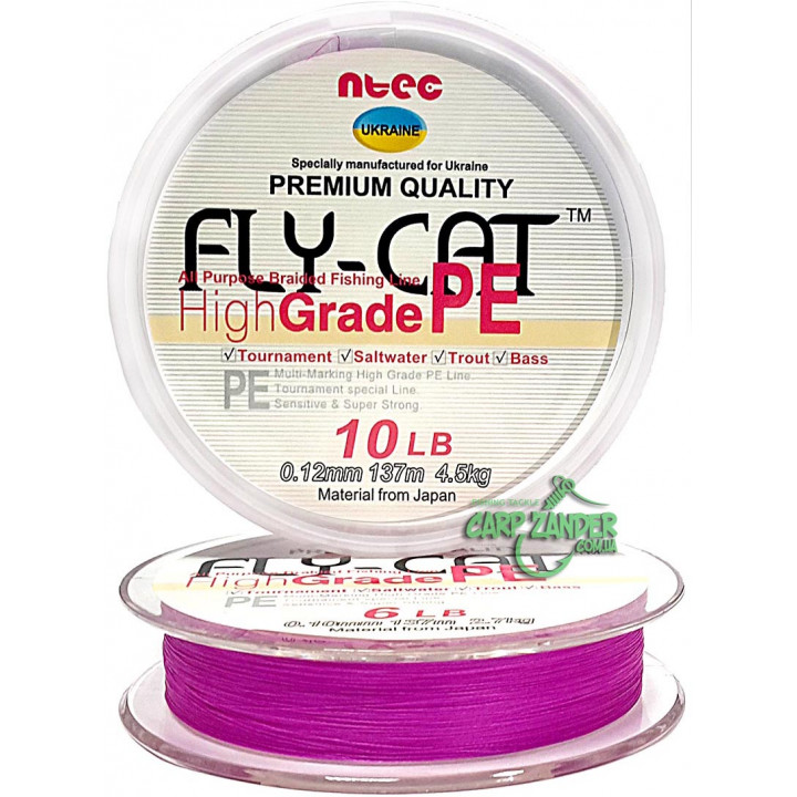 Шнур Ntec FlyCat 137m Pink 0.10mm