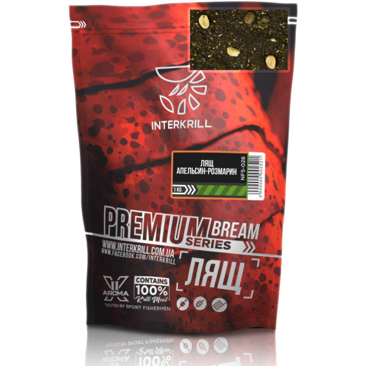 Прикормка INTERKRILL Premium Лещ-Апельсин-Розмарин 1kg