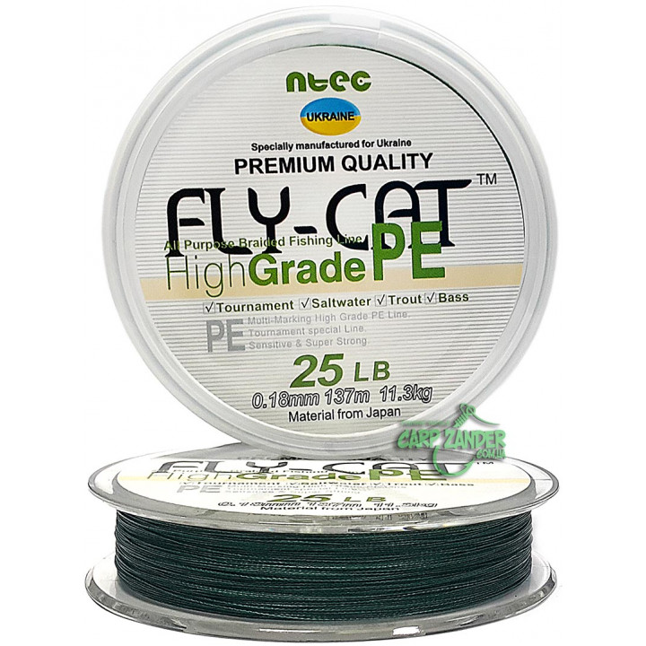 Шнур Ntec FlyCat 137m Moss Green 0.12mm