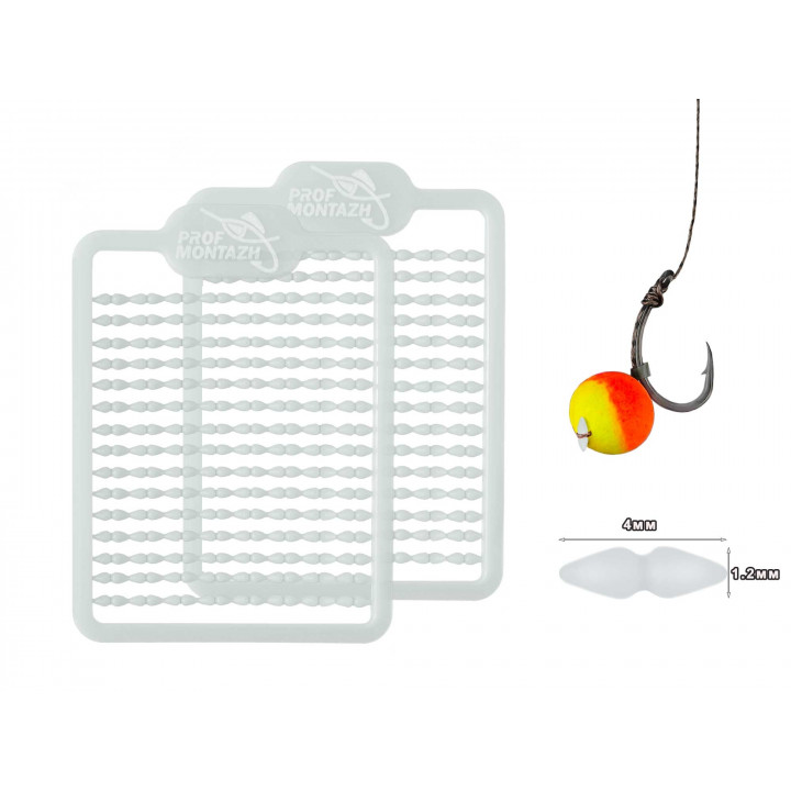 Стопор для бойлів ProfMontazh Micro Stops For Baits 2шт (White) 240шт
