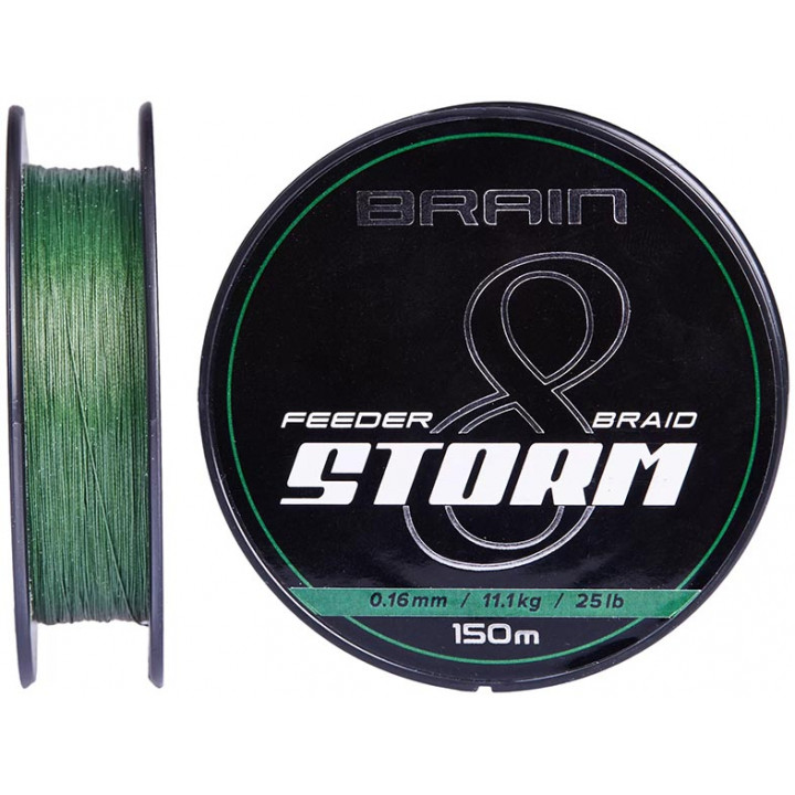 Шнур Brain Storm 8X (green) 150m 0.06mm 8lb/3.8kg