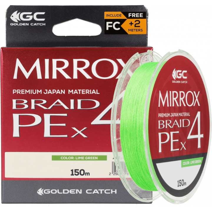 Шнур GC Mirrox PE X4 150м Lime Green #1.0