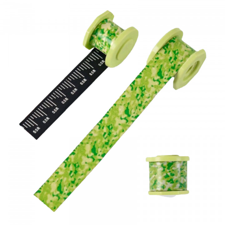 Свинцовая лента с линейкой на мотовиле зеленый камуфляж 20cm 0.6х9mm