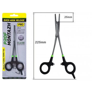 Затискач ProfMontazh Quick-Hook Release PRO з ножицями для флюорокарбону та жилки 20cm