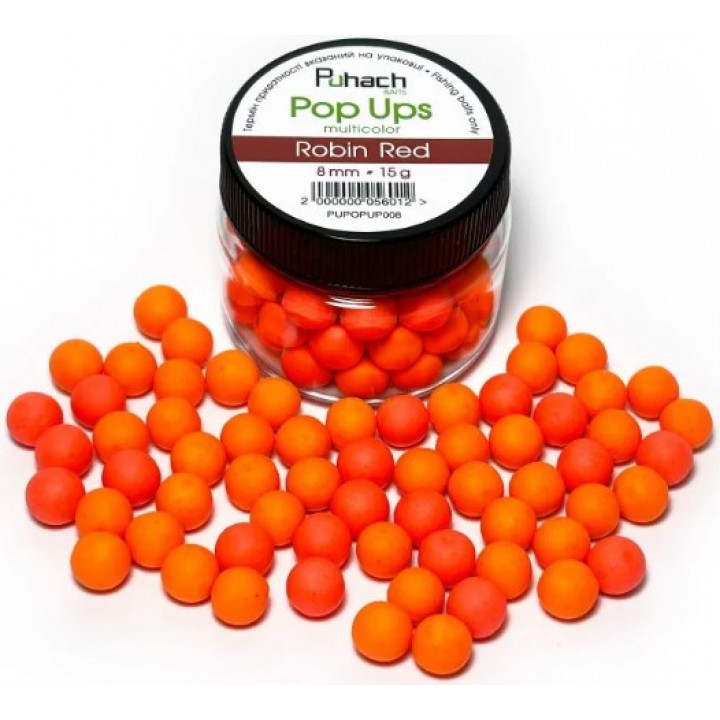 Puhach Baits Pop Ups 8mm Multicolor - Robin Red