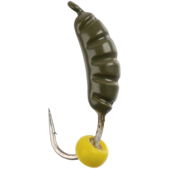 Мормышка вольфрамовая Viking Fishing Shrimp+bead 0.64g 8mm Olive+Y (1шт)
