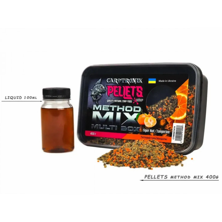 Метод Мікс + Ліквід Carptronik Multi Box Tiger Nut/Tangerine (Тигровий горіх/Мандарин) 400g