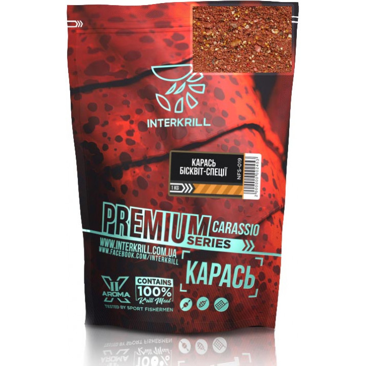 Прикормка INTERKRILL Premium Карась-Бисквит-Специи 1kg