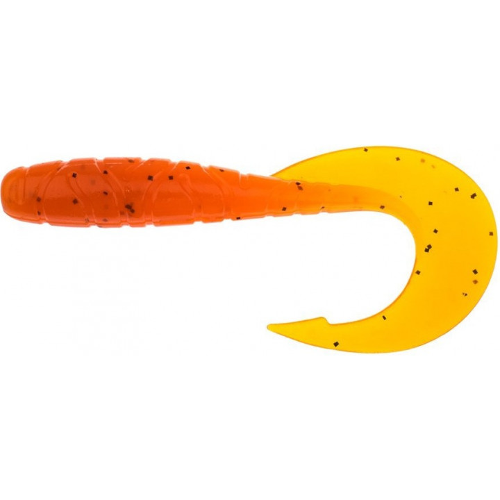 Силикон FishUp Mighty Grub 4.5" 4шт #049 Orange Pumpkin/Black