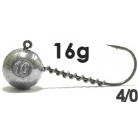 Джиг-головка Jigger с пружинкой кр. Jaxon (Korea) 4/0 16g